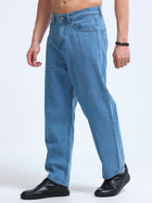 Light Blue Baggy Fit Jeans MMDLS-502 - Mudmark men's jeans, photo 3