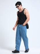 Light Blue Baggy Fit Jeans MMDLS-502 - Mudmark men's jeans, photo 7