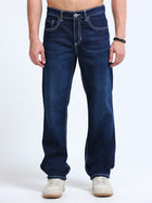 Mid Indigo Straight Fit Jeans MMDSTH-402 - Mudmark men's jeans, photo 1
