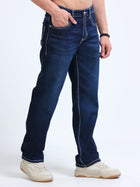 Mid Indigo Straight Fit Jeans MMDSTH-402 - Mudmark men's jeans, photo 2