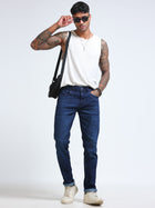 Blue Tapered Fit Jeans MMDTP01-103 - Mudmark men's jeans, photo 7