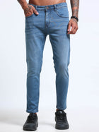 Light Blue Skinny Crop Fit Jeans MMDSC04-101 - Mudmark men's jeans, photo 1