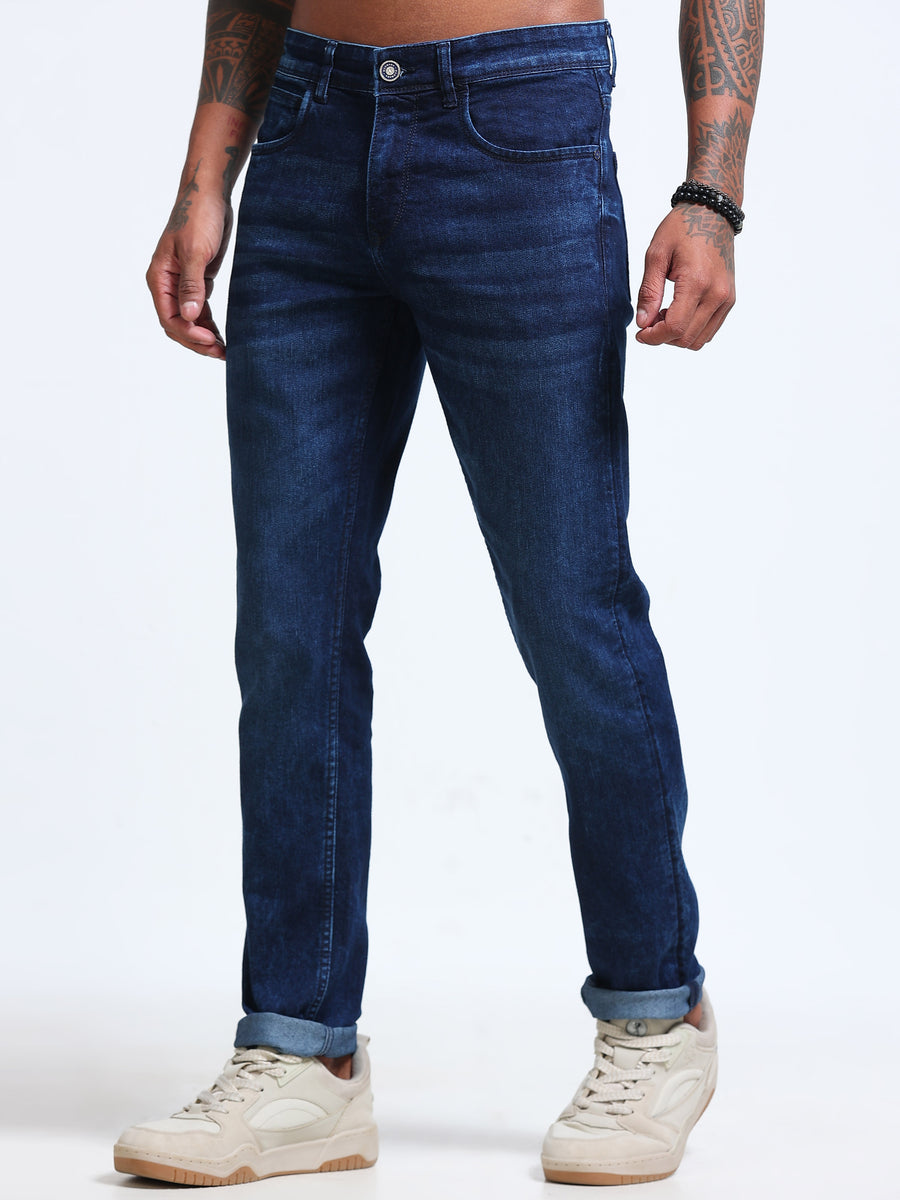Blue Tapered Fit Jeans MMDTP04-103 - Mudmark men's jeans, front view