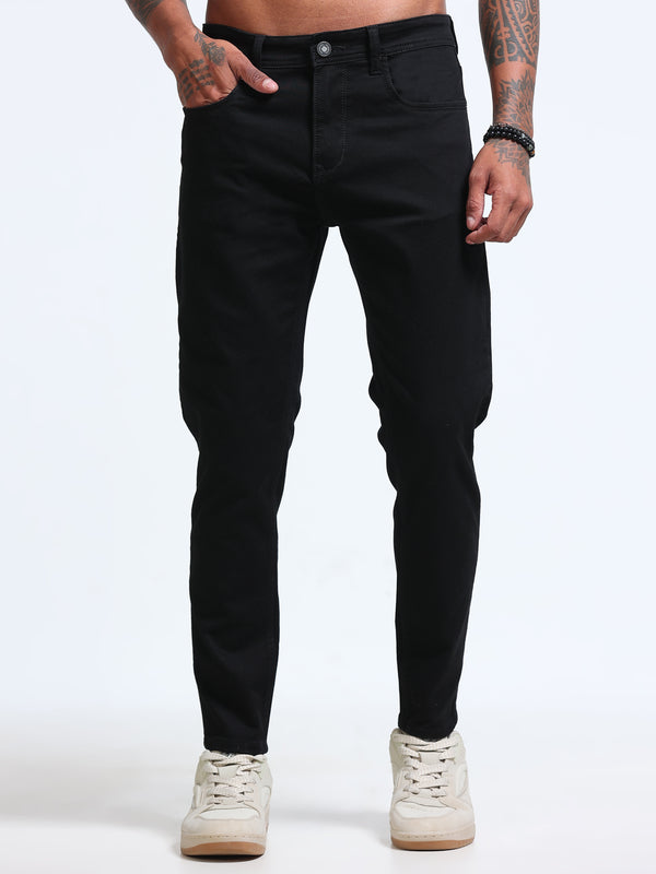 Jet Black Skinny Crop Fit Jeans MMDSC01-101