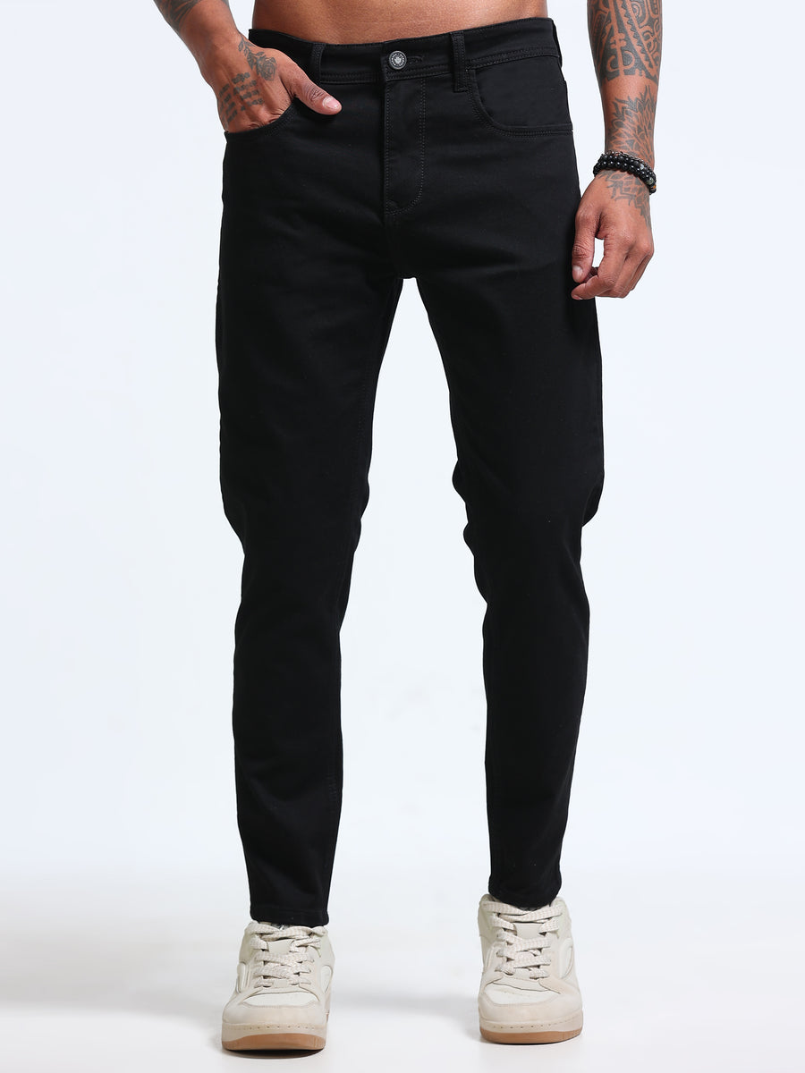 Jet Black Skinny Crop Fit Jeans MMDSC01-101 - Mudmark men's jeans, front view