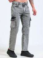 Snow White Relaxed Straight Cargo Fit Jeans MMDRS01-104 - Mudmark men's jeans, photo 3