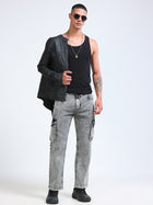 Snow White Relaxed Straight Cargo Fit Jeans MMDRS01-104 - Mudmark men's jeans, photo 7