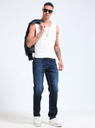 Dark Blue Slim Straight Fit Jeans MMDSL01-106 - Mudmark men's jeans, photo 7